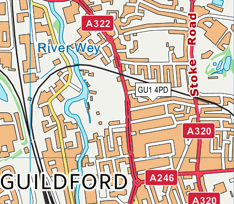 GU1 4PD map - OS VectorMap District (Ordnance Survey)