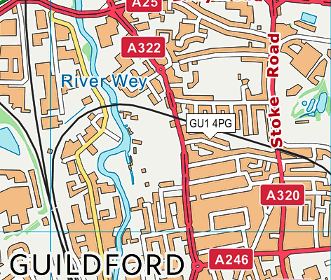 GU1 4PG map - OS VectorMap District (Ordnance Survey)