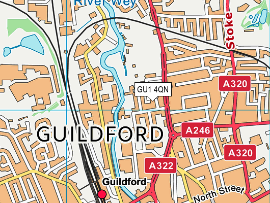 GU1 4QN map - OS VectorMap District (Ordnance Survey)