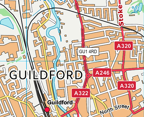 GU1 4RD map - OS VectorMap District (Ordnance Survey)