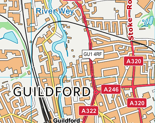 GU1 4RF map - OS VectorMap District (Ordnance Survey)