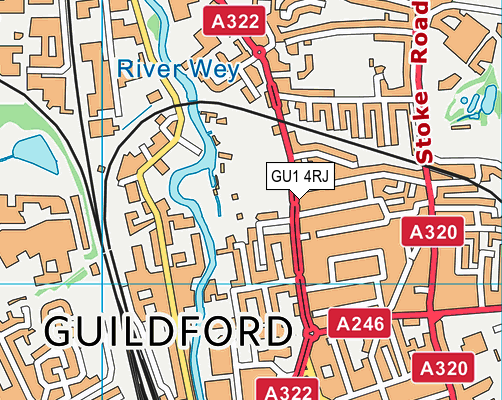 GU1 4RJ map - OS VectorMap District (Ordnance Survey)