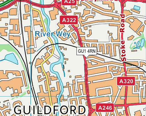 GU1 4RN map - OS VectorMap District (Ordnance Survey)