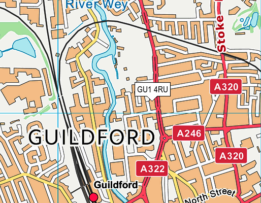 GU1 4RU map - OS VectorMap District (Ordnance Survey)