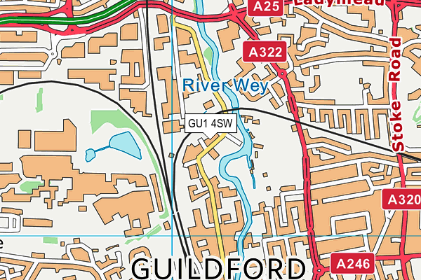 GU1 4SW map - OS VectorMap District (Ordnance Survey)