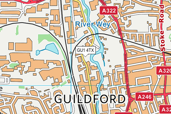 GU1 4TX map - OS VectorMap District (Ordnance Survey)