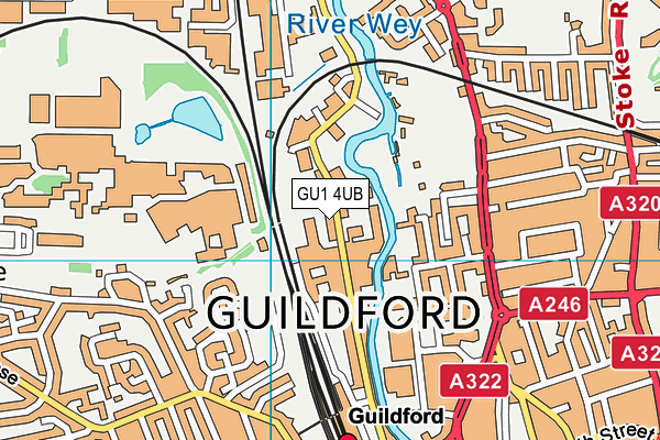 GU1 4UB map - OS VectorMap District (Ordnance Survey)