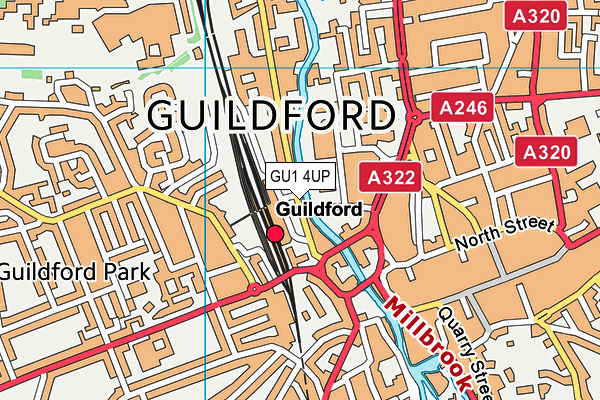 GU1 4UP map - OS VectorMap District (Ordnance Survey)