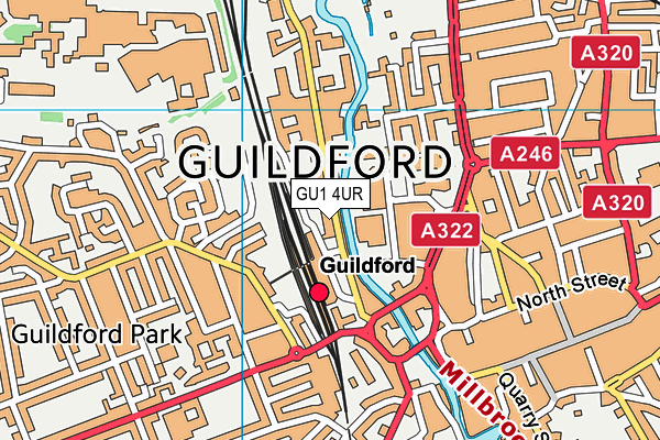 GU1 4UR map - OS VectorMap District (Ordnance Survey)