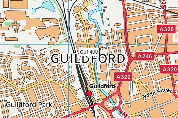 GU1 4UU map - OS VectorMap District (Ordnance Survey)