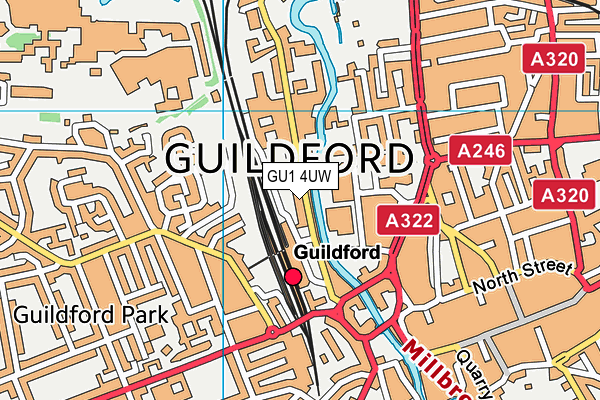 GU1 4UW map - OS VectorMap District (Ordnance Survey)