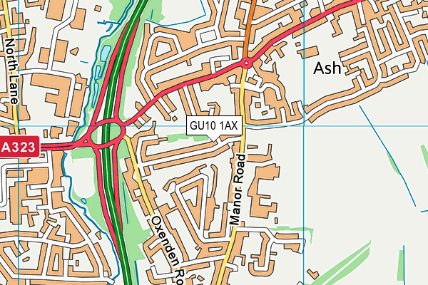 GU10 1AX map - OS VectorMap District (Ordnance Survey)