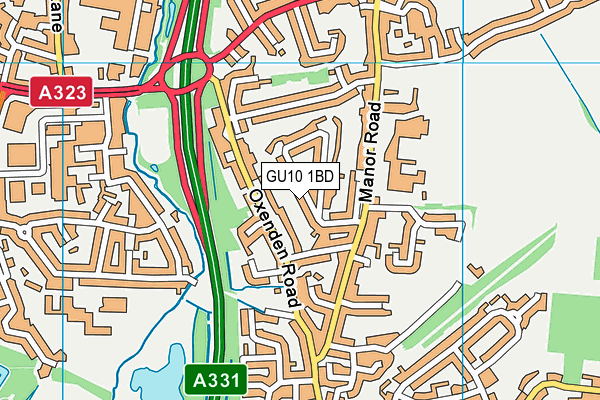 GU10 1BD map - OS VectorMap District (Ordnance Survey)