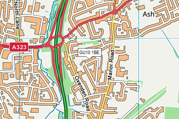 GU10 1BE map - OS VectorMap District (Ordnance Survey)