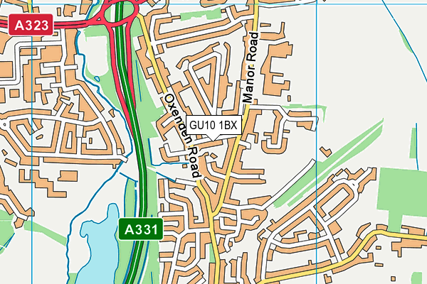 GU10 1BX map - OS VectorMap District (Ordnance Survey)