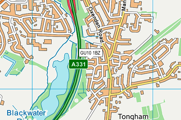 GU10 1BZ map - OS VectorMap District (Ordnance Survey)