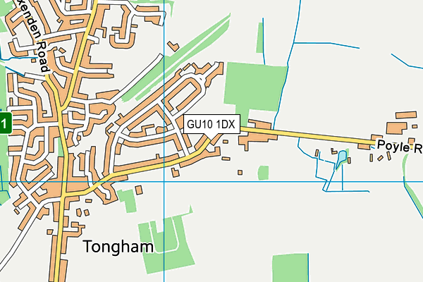 GU10 1DX map - OS VectorMap District (Ordnance Survey)