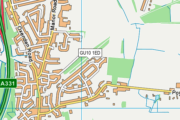 GU10 1ED map - OS VectorMap District (Ordnance Survey)