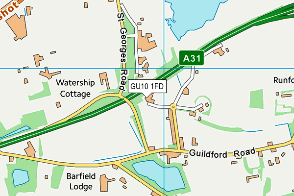 GU10 1FD map - OS VectorMap District (Ordnance Survey)