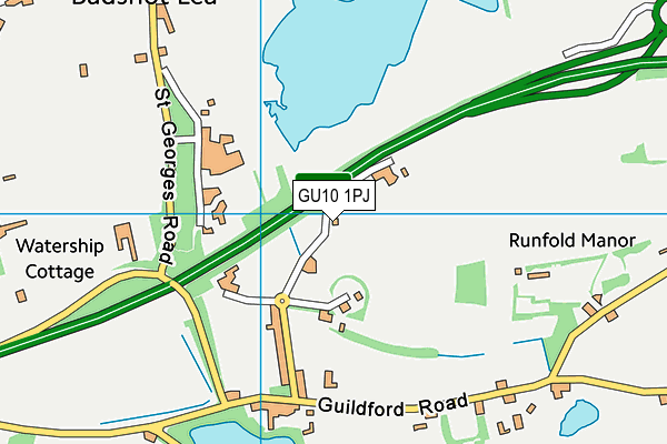 GU10 1PJ map - OS VectorMap District (Ordnance Survey)