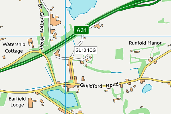 GU10 1QG map - OS VectorMap District (Ordnance Survey)