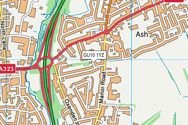 GU10 1YZ map - OS VectorMap District (Ordnance Survey)