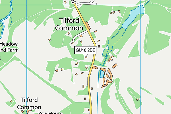 Tilford And Rushmoor Tennis Club map (GU10 2DE) - OS VectorMap District (Ordnance Survey)