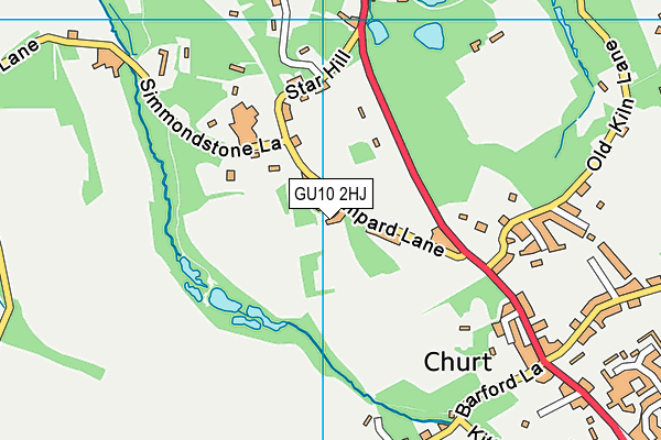 GU10 2HJ map - OS VectorMap District (Ordnance Survey)