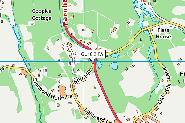 GU10 2HW map - OS VectorMap District (Ordnance Survey)