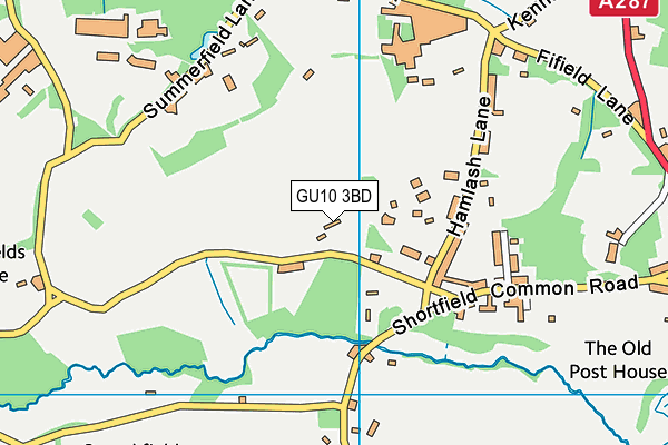 GU10 3BD map - OS VectorMap District (Ordnance Survey)