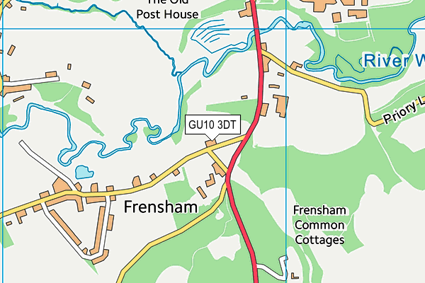 GU10 3DT map - OS VectorMap District (Ordnance Survey)