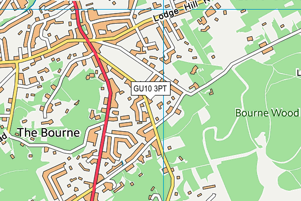 The Bourne Recreation Ground map (GU10 3PT) - OS VectorMap District (Ordnance Survey)