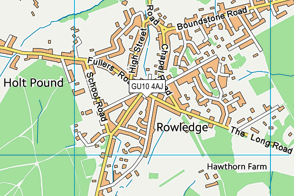 GU10 4AJ map - OS VectorMap District (Ordnance Survey)