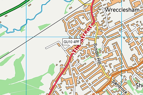 Westfield Lane (Badshot Lea Fc) map (GU10 4PF) - OS VectorMap District (Ordnance Survey)