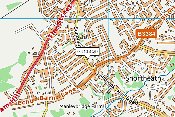 GU10 4QD map - OS VectorMap District (Ordnance Survey)