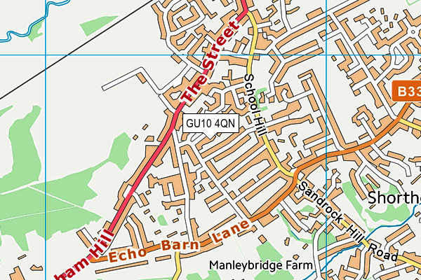 GU10 4QN map - OS VectorMap District (Ordnance Survey)