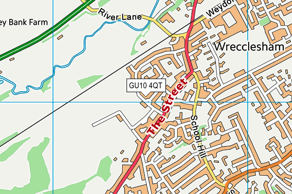 Wrecclesham Recreation Ground map (GU10 4QT) - OS VectorMap District (Ordnance Survey)