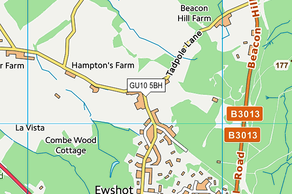 GU10 5BH map - OS VectorMap District (Ordnance Survey)