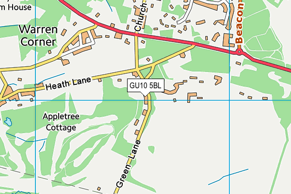 GU10 5BL map - OS VectorMap District (Ordnance Survey)