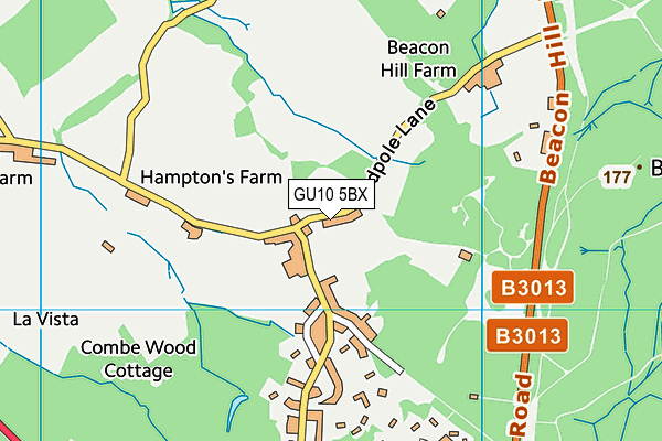 Ewshot Village Hall map (GU10 5BX) - OS VectorMap District (Ordnance Survey)