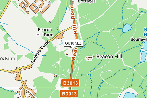 GU10 5BZ map - OS VectorMap District (Ordnance Survey)