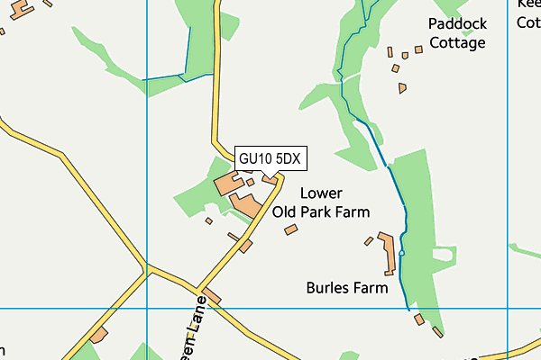 GU10 5DX map - OS VectorMap District (Ordnance Survey)