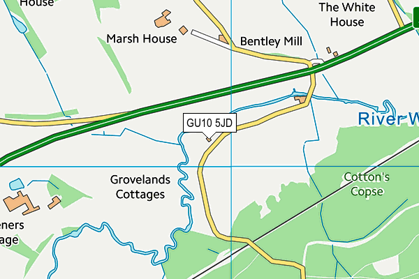 GU10 5JD map - OS VectorMap District (Ordnance Survey)