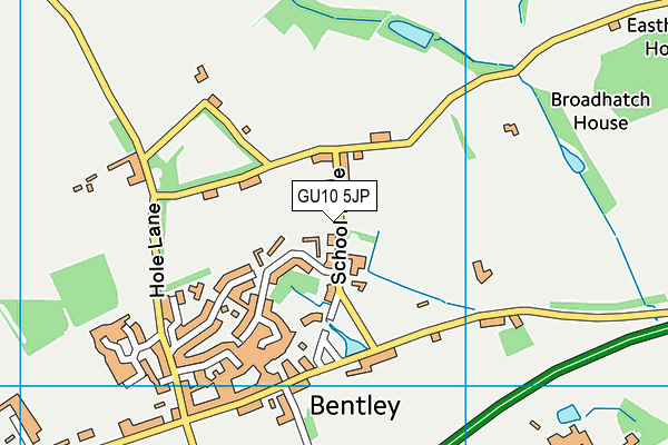 Bentley Church of England Primary School map (GU10 5JP) - OS VectorMap District (Ordnance Survey)
