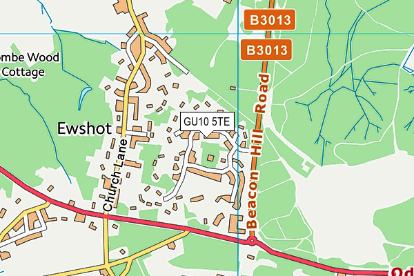 GU10 5TE map - OS VectorMap District (Ordnance Survey)