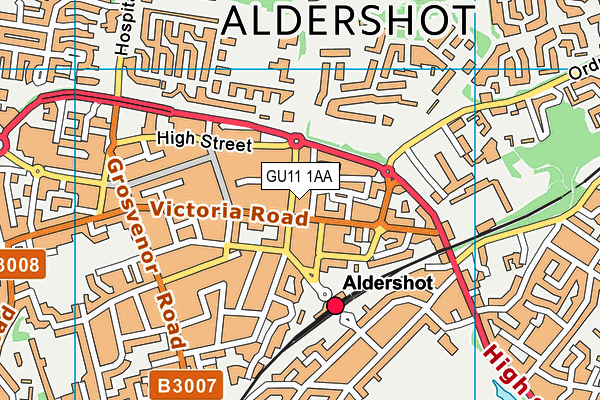 GU11 1AA map - OS VectorMap District (Ordnance Survey)