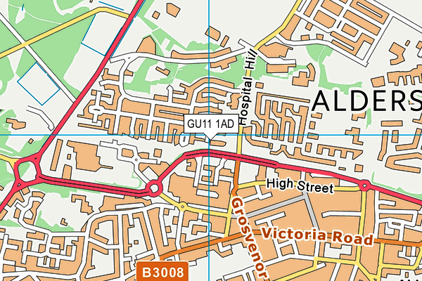 GU11 1AD map - OS VectorMap District (Ordnance Survey)