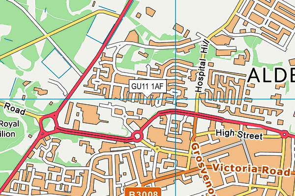 GU11 1AF map - OS VectorMap District (Ordnance Survey)