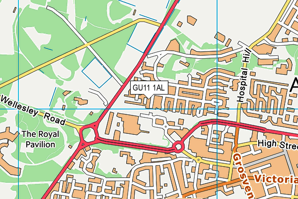 GU11 1AL map - OS VectorMap District (Ordnance Survey)