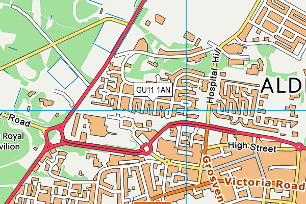 GU11 1AN map - OS VectorMap District (Ordnance Survey)